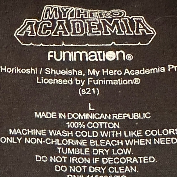 My Hero Academia Black Short Sleeve Cotton Crewneck T-Shirt size Large - Picture 4 of 8